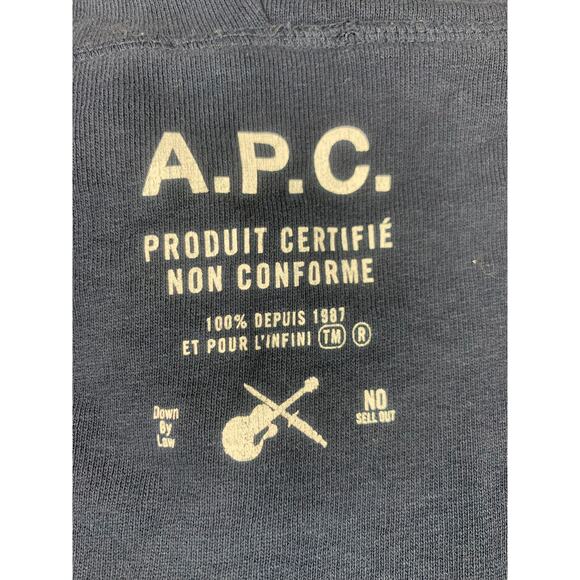 A.P.C. Men's Extra Large Navy Blue Classic Pullover Hoodie - Picture 4 of 9